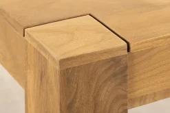 Massiver Esstisch MAKASSAR 160cm natur Mangoholz cream finish lackiert rechteckig