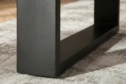 Massiver Esstisch MAMMUT 200cm natur Akazie U-Gestell schwarz Baumkante 5cm Tischplatte