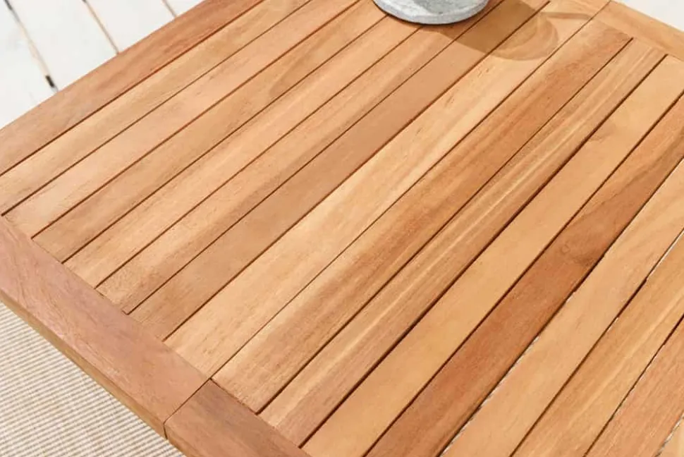 Massiver Gartenbeistelltisch EMPIRE TEAK 50cm natur Teakholz klappbar