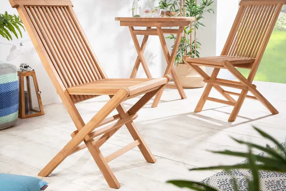 Massiver Gartenstuhl EMPIRE TEAK Teakholz klappbar Hochlehner wetterfest