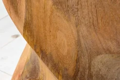 Massiver Hocker TWIST 45cm natur Mangoholz handmade Beistelltisch