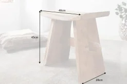 Massiver Hocker ZEN 40cm Teakholz Beistelltisch