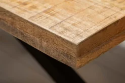 Massiver Industrial Esstisch GALAXIE 200cm Mangoholz sternenförmiges Gestell