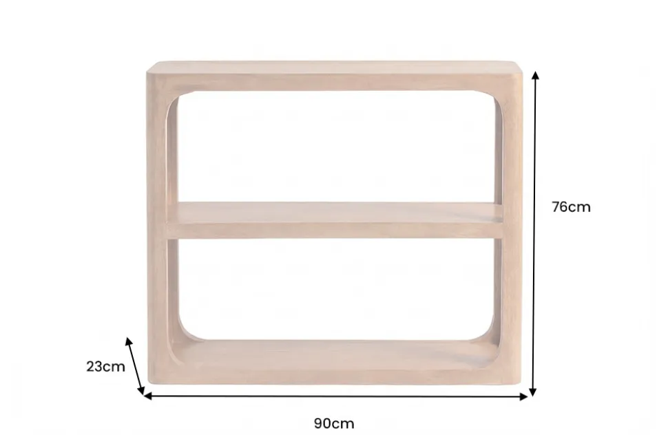 Massiver Konsolentisch ELEMENTS 90cm braun honey finish Mangoholz Regal