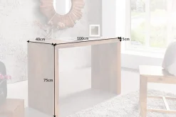 Massiver Konsolentisch MAKASSAR 100cm braun Sheesham stone finish Schreibtisch