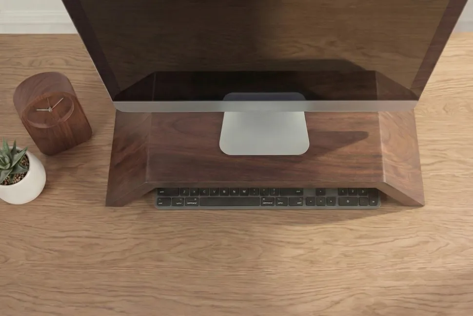 Massiver Monitorständer GATSBY 50cm braun Mangoholz Bildschirmständer Erhöhung