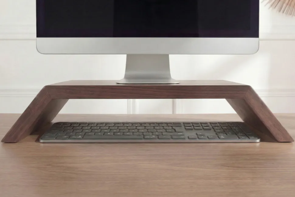 Massiver Monitorständer GATSBY 50cm braun Mangoholz Bildschirmständer Erhöhung