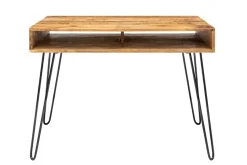 Massiver Schreibtisch SCORPION 100cm natur Mangoholz Hairpin Legs