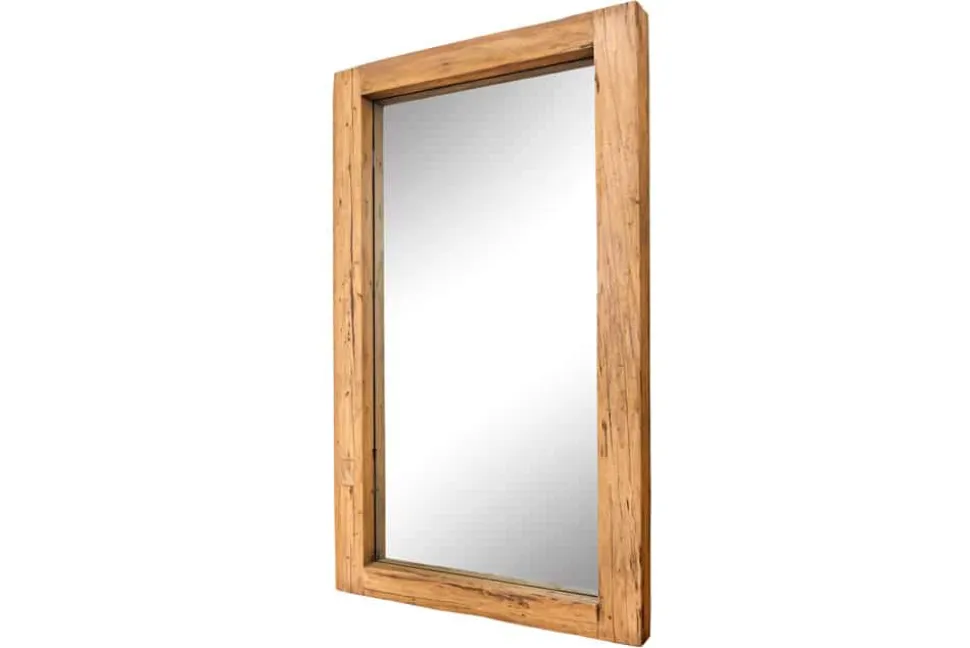 Massiver Spiegel JAVA 180cm natur recyceltes Teakholz hängend oder stehend