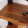 Massives Bücherregal MAMMUT 180cm Akazie schwarz fünf Regalböden