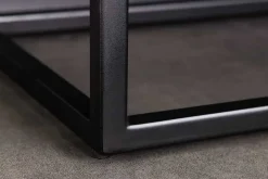Massives Highboard ART 120cm braun Mangoholz 3D-Design schwarz Metall