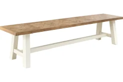Massive Sitzbank HAMPTONS 160cm hellbraun creme Pinienholz