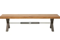 Massive Sitzbank THOR 180cm Wild Eiche geölt im Industrial Design