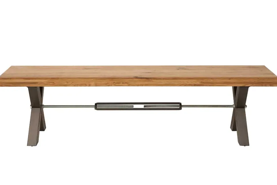 Massive Sitzbank THOR 180cm Wild Eiche geölt im Industrial Design