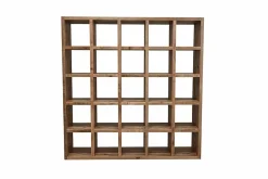 Massives Regal IRON CRAFT 200cm natur Mangoholz Bücherregal 25 Fächer