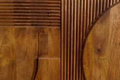 Massives Sideboard ART DECO 170cm braun smoke Mangoholz 3D-Front