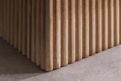 Massives Sideboard ART DECO 170cm weiß gekälkt Mangoholz 3D-Front handmade