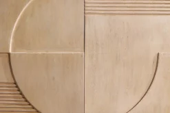 Massives Sideboard ART DECO 170cm weiß gekälkt Mangoholz 3D-Front handmade