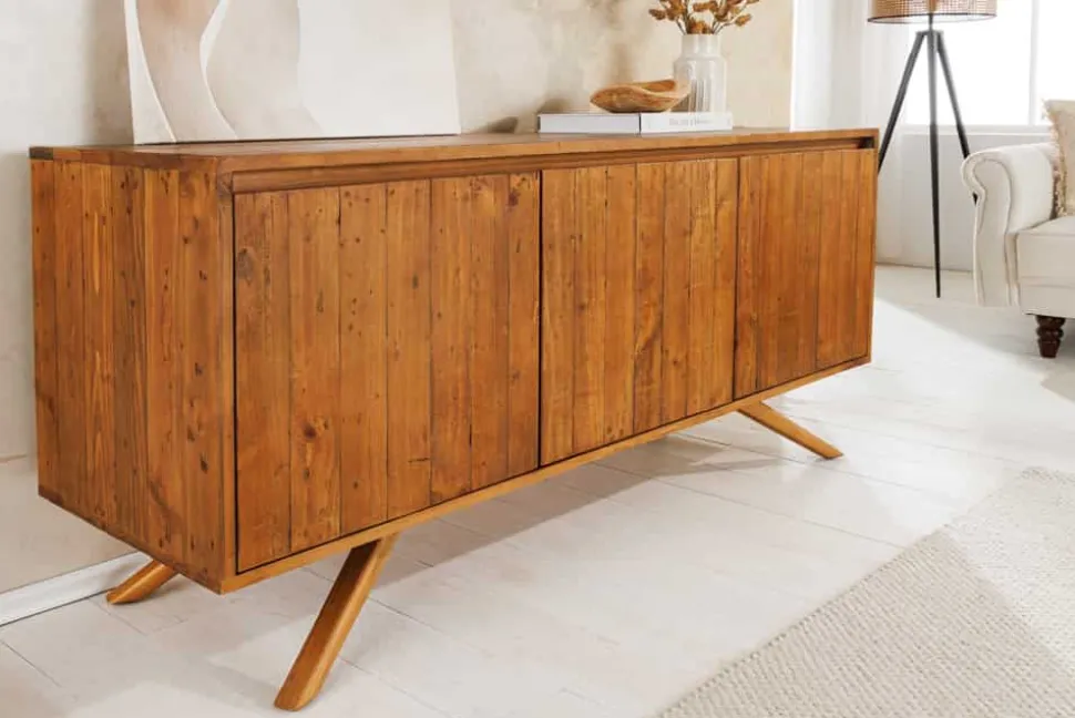 Massives Sideboard FINCA 150cm vintage braun recyceltes Pinienholz