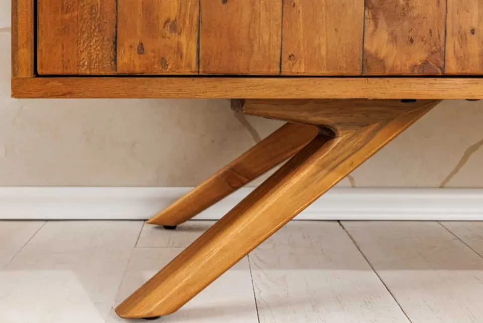 Massives Sideboard FINCA 150cm vintage braun recyceltes Pinienholz