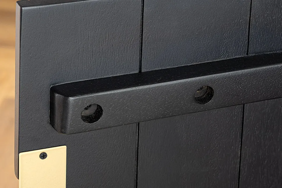 Massives Sideboard GATSBY 160cm schwarz gold Mangoholz Retro handmade