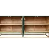 Massives Sideboard GOLDEN LAGOON 180cm türkis gold Mangoholz Metall 3D-Front