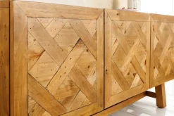 Massives Sideboard RIVIERA 155cm natur recyceltes Pinienholz Bohlenoptik