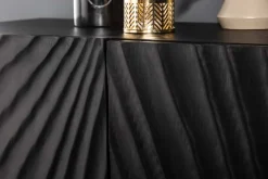 Massives Sideboard SCORPION 140cm schwarz Mangoholz aufwendige 3D Schnitzereien