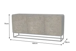 Massives Sideboard SNAKE 160cm braun Mangoholz mit 3D Schnitzereien schwarz Schlangen-Design