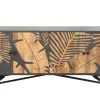 Massives Sideboard TROPICAL 160cm grau Mangoholz florales Design Boho Metallgestell