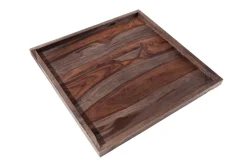 Massives Tablett MAKASSAR 50cm Sheesham smoke finish Servierbrett