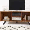 Massives TV-Lowboard AMAZONAS 160cm braun Sheeshamholz mit Baumkante