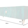 Massives TV-Lowboard GOLDEN SUNSET 180cm türkis 3D-Schnitzereien gold Mangoholz Metall