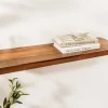 Massives Wandregal PURE 60cm braun stone finish Sheeshamholz Steckregal