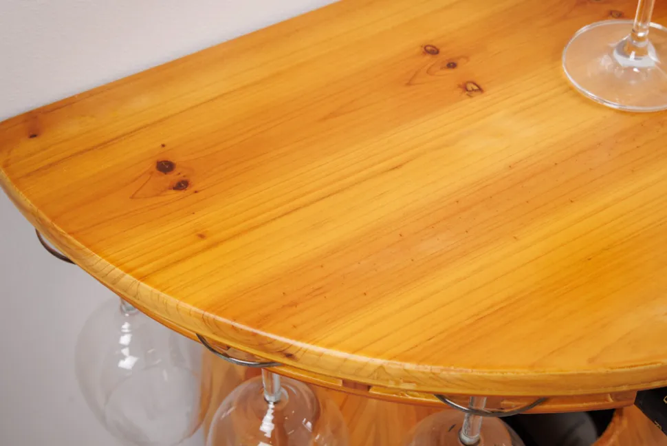 Massives Weinregal BODEGA 84cm natur Pinienholz Weinfass Barschrank für 14 Flaschen