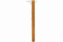 Massive Wandgarderobe JAVA 185cm recyceltes Teakholz mit drei Kleiderhaken