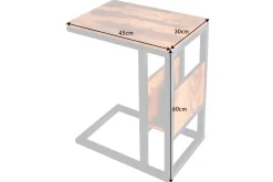 Massivholz Beistelltisch CONCIERGE 60cm braun Sheesham stone finish mit Stauraum