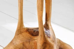 Massivholz Beistelltisch ROOT 70cm natur Teak aus Wurzelholz im Stelzen-Design