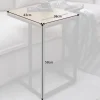 Massivholz Beistelltisch SCANDINAVIA 45cm natur Wildeiche Metall schwarz Laptoptisch