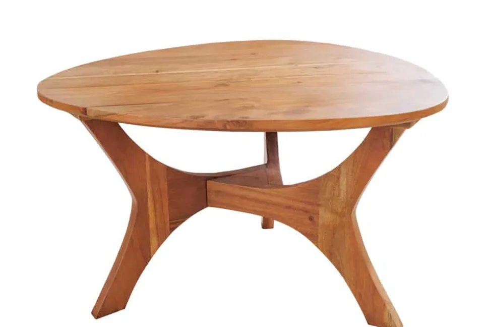 Massivholz Couchtisch ARCHITECTURE 70cm natur honey finish Akazie dreieckig
