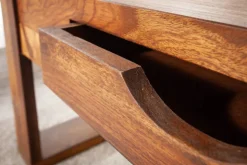 Massivholz Couchtisch MARKANT 100cm braun Sheesham stone finish Schublade Stauraum