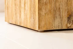 Massivholz Dekosäule COLUMNA 50cm Akazie teak-grau gekälkt Beistelltisch