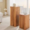 Massivholz Dekosäule COLUMNA 50cm braun Akazie Beistelltisch