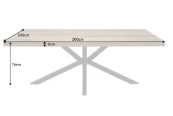 Massivholz Esstisch GALAXIE 200cm vintage braun Pinie recycelt Industrial Design