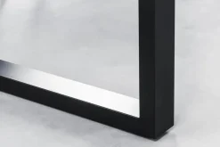 Massivholz Esstisch GENESIS 200cm braun geflammt Akazie Eisen schwarz Baumkante