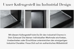 Massivholz Esstisch IRON CRAFT 200cm braun schwarz Sheesham stone finish Industrial