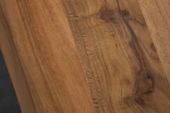 Massivholz Esstisch MAMMUT 200cm Akazie 3,5cm Tischplatte Baumkante Metall schwarz