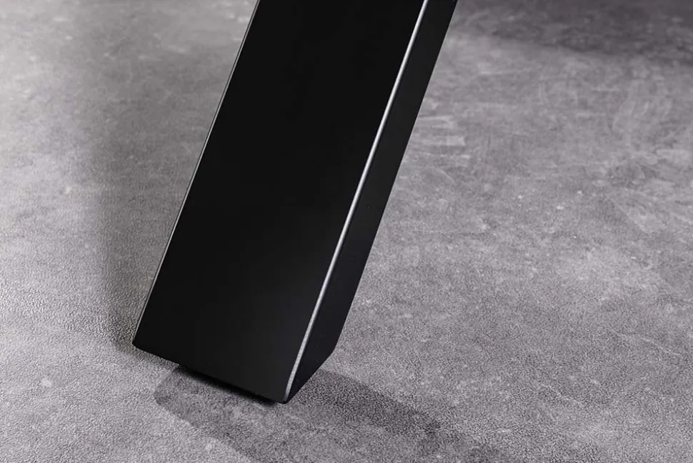 Massivholz Esstisch MAMMUT NATURE 180cm Akazie Baumkante X-Gestell schwarz 2,5cm Tischplatte