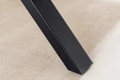 Massivholz Esstisch WILD OAK 160cm natur schwarz Wildeiche Baumkante geölt X-Gestell