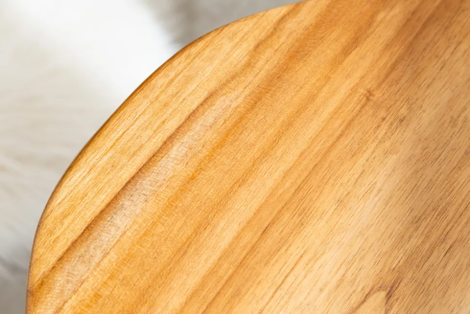 Massivholz Hocker BALI 45cm natur rund Teakholz Beistelltisch Sitzhocker Nachttisch